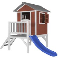 Lodge XL Spielhaus Skandinavisches Rot - Blaue Rutsche Lodge XL Spielhaus Skandinavisches Rot - Blaue Rutsche von AXI