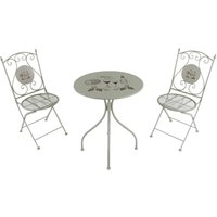 AXI - m me Bistroset 3-teilig mit Mosaik Design Weincreme, romantischer Stil Bistrotisch mit 2 Stühlen Bistro Gartenmöbel Set für Garten / Balkon / von AXI
