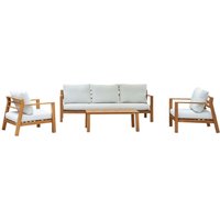 Orla Lounge Set mit Gartenbank, Tisch und 2 Loungestühlen Garten Loungeset 4-teilig aus Aluminium in Holz Look Gartenmöbel / Loungemöbel Set für 5 von AXI