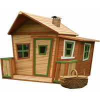 AXI - Spielhaus Lisa aus fsc Holz Outdoor Kinderspielhaus mit Veranda für den Garten in Braun & Grün Gartenhaus für Kinder mit Fenstern - Braun von AXI
