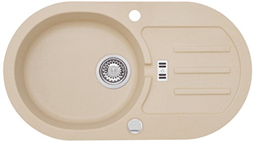 AXIS KITCHEN Malibu 30 Spülbecken Einbecken Spüle 77x43cm Material Axigranit Küchenspüle Farbe Axis Beige von AXIS KITCHEN