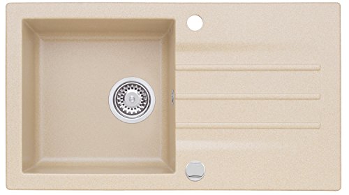 AXIS KITCHEN Mojito 40 Küchenspüle Axis Beige Material Axigranit 50er Unterschrank Spülbecken Siphon, Exzenterbedienung von AXIS KITCHEN