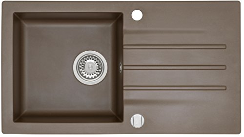 AXIS KITCHEN Mojito 40 Küchenspüle Farbe Axis Dark Chocolate Braun Material Axigranit 50er Unterschrank Spülbecken Siphon, Exzenterbedienung von AXIS KITCHEN