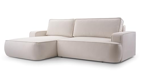 AXLIVING Ablia Sofa L Form mit Schlaffunktion Creme Ecksofa 267 cm L von AXLIVING
