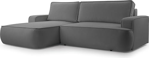 AXLIVING Ablia Sofa L Form mit Schlaffunktion Dunkelgrau 267 cm L von AXLIVING