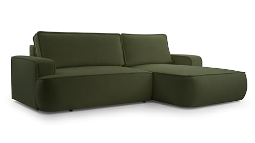 AXLIVING Ablia Sofa L Form mit Schlaffunktion Dunkelgrün 267 cm R von AXLIVING