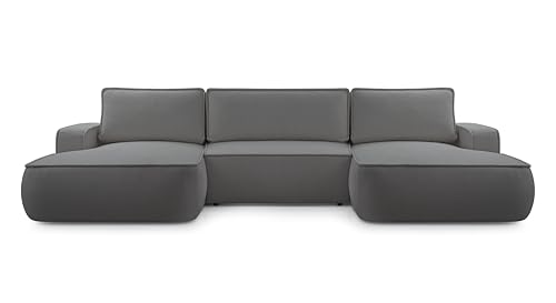 AXLIVING Ablia Sofa U-Form mit Schlaffunktion Dunkelgrau Sofa 364 cm von AXLIVING