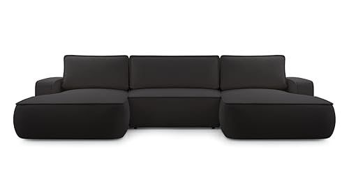 AXLIVING Ablia Sofa U-Form mit Schlaffunktion Schwarze Sofa 364 cm von AXLIVING