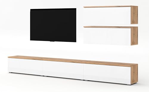 AXLIVING Anbauwand Loriano V Wohnwand Eiche Wotan/weiß Hochglanz 300 AXLIVING Anbauwand Loriano V Wohnwand Eiche Wotan/weiß Hochglanz 300 von AXLIVING