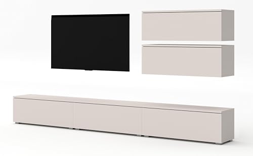 AXLIVING Anbauwand Loriano V Wohnwand beige Kaschmir 300 cm breit von AXLIVING