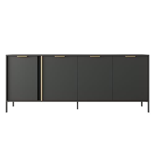 AXLIVING Anthrazit Catanian 203 4D Sideboard mit Türen, 202,9cm breit von AXLIVING