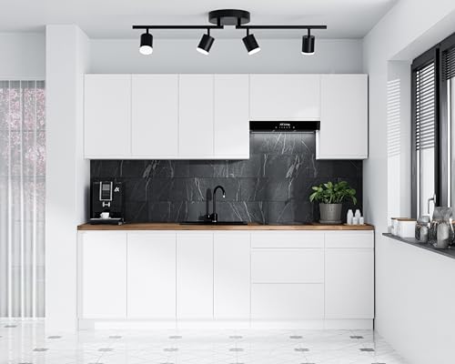 AXLIVING Aquileia Küchenzeile 240 cm – Weiß Matt mit Arbeitsplatte Eiche Artisan AXLIVING Aquileia Küchenzeile 240 cm – Weiß Matt mit Arbeitsplatte Eiche Artisan von AXLIVING
