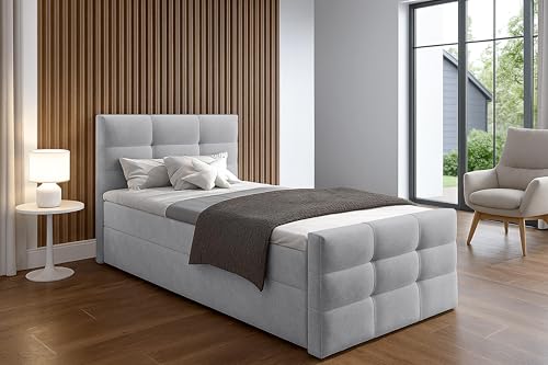 AXLIVING Bett mit Bettkasten 100x200 cm Argentaro graues Boxspringbett AXLIVING Bett mit Bettkasten 100x200 cm Argentaro graues Boxspringbett von AXLIVING