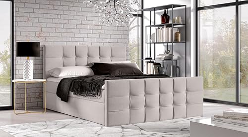 AXLIVING Boxspringbett 140x200 mit Bettkasten Ambusio in Beige AXLIVING Boxspringbett 140x200 mit Bettkasten Ambusio in Beige von AXLIVING