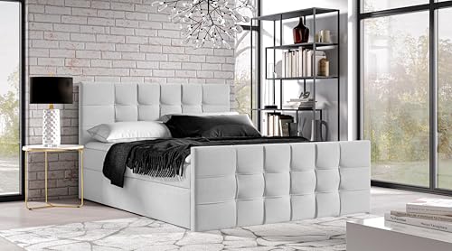 AXLIVING Boxspringbett 140x200 mit Bettkasten Ambusio in Hellgrau AXLIVING Boxspringbett 140x200 mit Bettkasten Ambusio in Hellgrau von AXLIVING