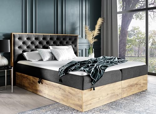 AXLIVING Boxspringbett 140x200 mit Bettkasten Clavio in Schwarz AXLIVING Boxspringbett 140x200 mit Bettkasten Clavio in Schwarz von AXLIVING