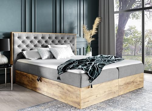 AXLIVING Boxspringbett 140x200 mit Bettkasten Clavio in Stahlgrau AXLIVING Boxspringbett 140x200 mit Bettkasten Clavio in Stahlgrau von AXLIVING