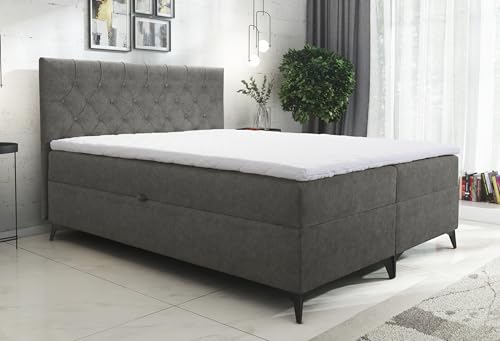 AXLIVING Boxspringbett 180x200 Palmeria Graphit Stauraum und Topper AXLIVING Boxspringbett 180x200 Palmeria Graphit Stauraum und Topper von AXLIVING