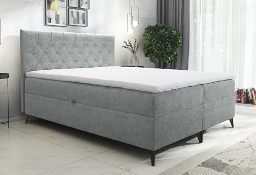 AXLIVING Boxspringbett 180x200 Palmeria Hellgrau Stauraum und Topper AXLIVING Boxspringbett 180x200 Palmeria Hellgrau Stauraum und Topper von AXLIVING