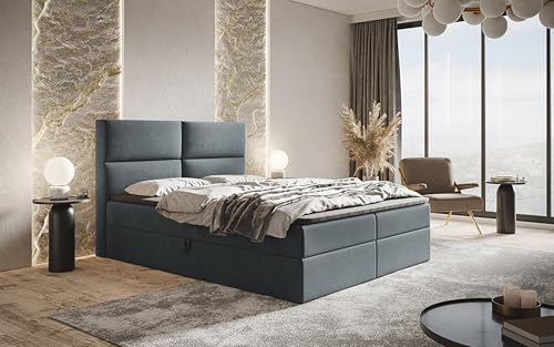 AXLIVING Boxspringbett Bonio III – 120 cm Breite mit Topper Grau AXLIVING Boxspringbett Bonio III – 120 cm Breite mit Topper Grau von AXLIVING