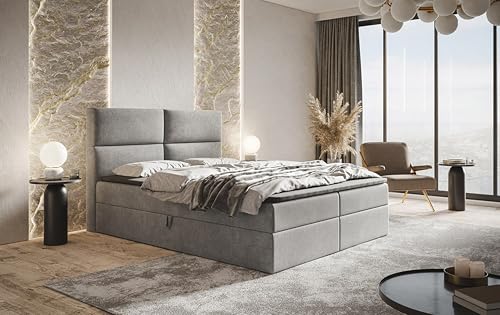 AXLIVING Boxspringbett Bonio III – 120 cm Breite mit Topper Hellgrau AXLIVING Boxspringbett Bonio III – 120 cm Breite mit Topper Hellgrau von AXLIVING