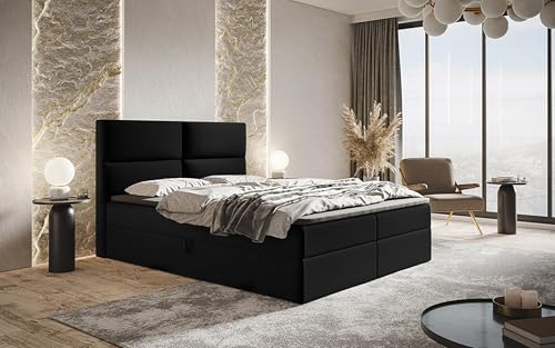 AXLIVING Boxspringbett Bonio III – 120 cm Breite mit Topper Schwarz AXLIVING Boxspringbett Bonio III – 120 cm Breite mit Topper Schwarz von AXLIVING