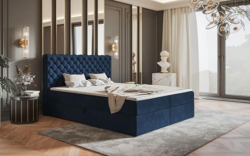 AXLIVING Boxspringbett Bonio VIII – 120 cm Breite mit Topper Blau AXLIVING Boxspringbett Bonio VIII – 120 cm Breite mit Topper Blau von AXLIVING