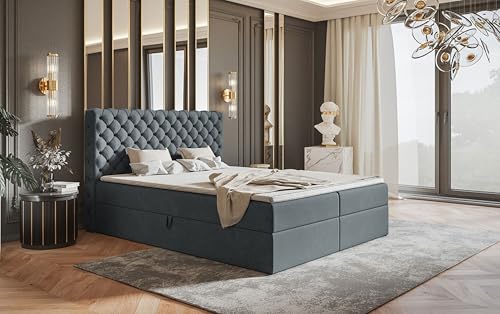 AXLIVING Boxspringbett Bonio VIII – 120 cm Breite mit Topper Grau AXLIVING Boxspringbett Bonio VIII – 120 cm Breite mit Topper Grau von AXLIVING