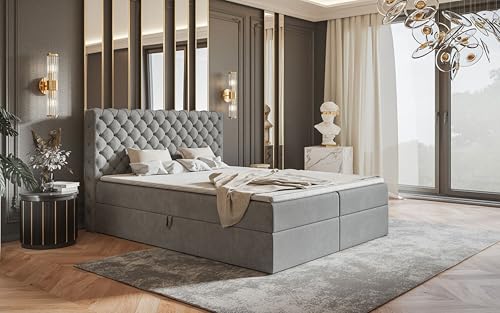 AXLIVING Boxspringbett Bonio VIII – 120 cm Breite mit Topper Hellgrau AXLIVING Boxspringbett Bonio VIII – 120 cm Breite mit Topper Hellgrau von AXLIVING