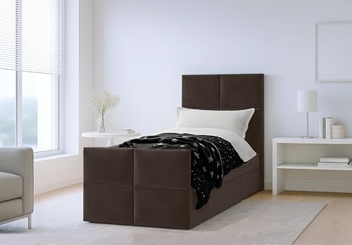 AXLIVING Boxspringbett Braun Aleyna Bett 100 x 200 mit Bettkasten AXLIVING Boxspringbett Braun Aleyna Bett 100 x 200 mit Bettkasten von AXLIVING