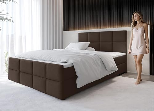 AXLIVING Boxspringbett Braun Aleyna Bett 140 x 200 mit Bettkasten AXLIVING Boxspringbett Braun Aleyna Bett 140 x 200 mit Bettkasten von AXLIVING