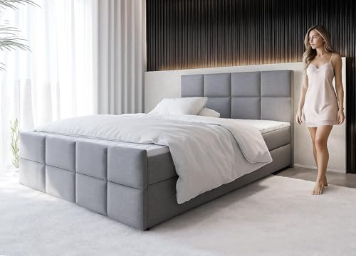 AXLIVING Boxspringbett Grau Aleyna Bett 180 x 200 mit Bettkasten AXLIVING Boxspringbett Grau Aleyna Bett 180 x 200 mit Bettkasten von AXLIVING