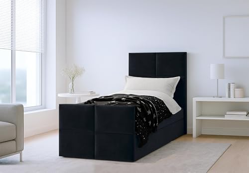 AXLIVING Boxspringbett Schwarz Aleyna Bett 120 x 200 mit Bettkasten AXLIVING Boxspringbett Schwarz Aleyna Bett 120 x 200 mit Bettkasten von AXLIVING