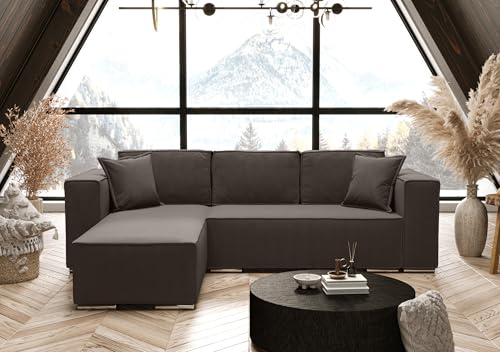 AXLIVING Braun Ecksofa mit Schlaffunktion L-Form Vinoria 255 cm Links AXLIVING Braun Ecksofa mit Schlaffunktion L-Form Vinoria 255 cm Links von AXLIVING