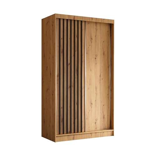 AXLIVING Cabinio Kleiderschrank 120cm Breit Artisan mit Lamellen von AXLIVING