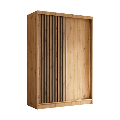AXLIVING Cabinio Kleiderschrank 150 Breite Artisan Eiche mit Schwarz von AXLIVING