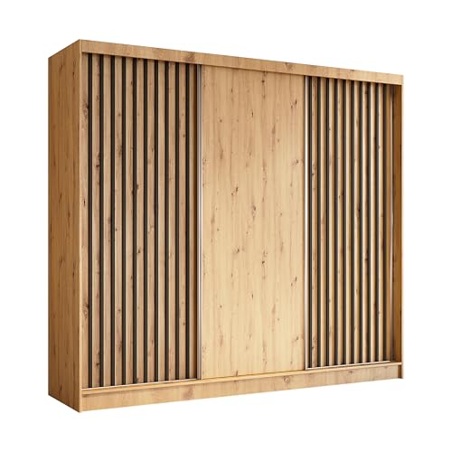AXLIVING Cabinio Kleiderschrank Artisan Eiche Schwarz 240 cm Breite von AXLIVING