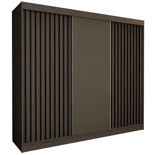 AXLIVING Cabinio Kleiderschrank Grau Schwarz Modern 240 cm Breite von AXLIVING