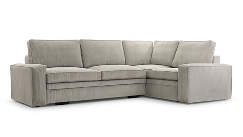 AXLIVING Cord Schlafsofa Couch hellgrau Treville mit Schlaffunktion R von AXLIVING