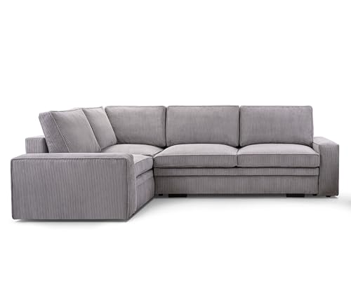 AXLIVING Cord Schlafsofa Ecksofa grau Treville mit Schlaffunktion L von AXLIVING