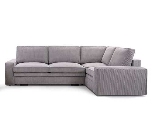 AXLIVING Cord Schlafsofa Ecksofa grau Treville mit Schlaffunktion R von AXLIVING