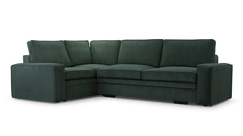 AXLIVING Cord Schlafsofa Ecksofa grün Treville mit Schlaffunktion L von AXLIVING