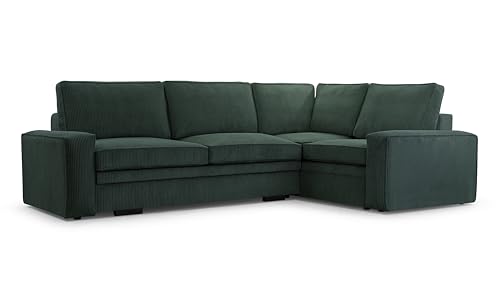 AXLIVING Cord Schlafsofa Ecksofa grün Treville mit Schlaffunktion R von AXLIVING