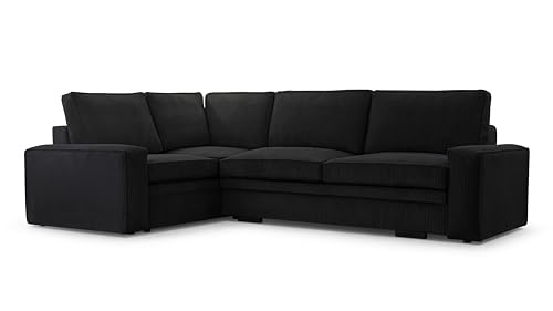 AXLIVING Cord Schlafsofa Schwarze Ecksofa Treville Schlaffunktion L von AXLIVING