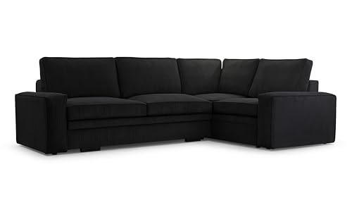 AXLIVING Cord Schlafsofa Schwarze Ecksofa Treville Schlaffunktion R von AXLIVING