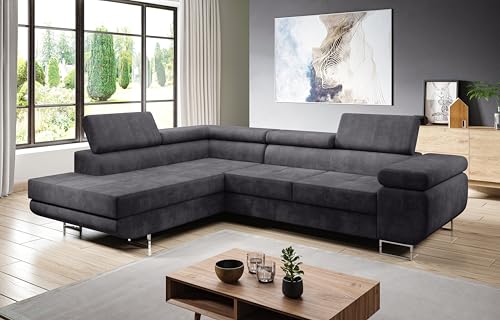 AXLIVING Couch L Form Kanya Hellgrau 275cm Bettfunktion & Stauraum L AXLIVING Couch L Form Kanya Hellgrau 275cm Bettfunktion & Stauraum L von AXLIVING