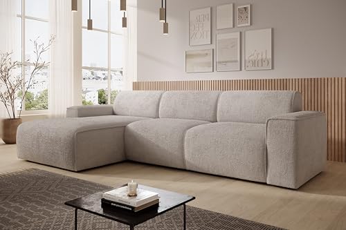 AXLIVING Couch Sofa L Form Didim mini Creme 310 cm breit, stilvoll L von AXLIVING