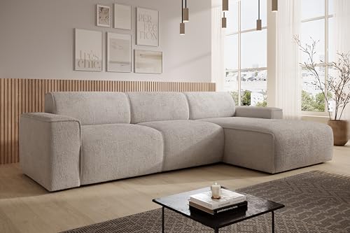 AXLIVING Couch Sofa L Form Didim mini Creme 310 cm breit, stilvoll R von AXLIVING