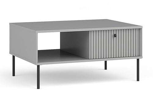 AXLIVING Couch Tisch Irelis 87 cm Grau mit Ablage von AXLIVING