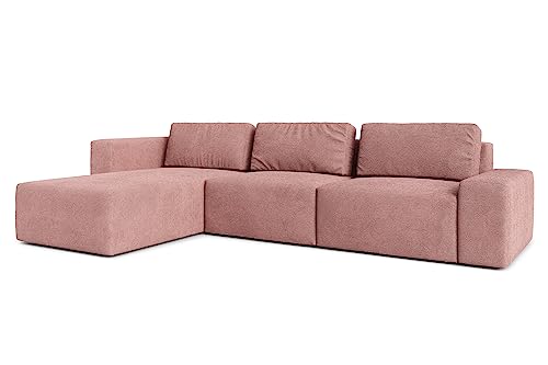 AXLIVING Couch XXL L Form Arkleton Ecksofa Groß Rosa 360cm Komfort L von AXLIVING